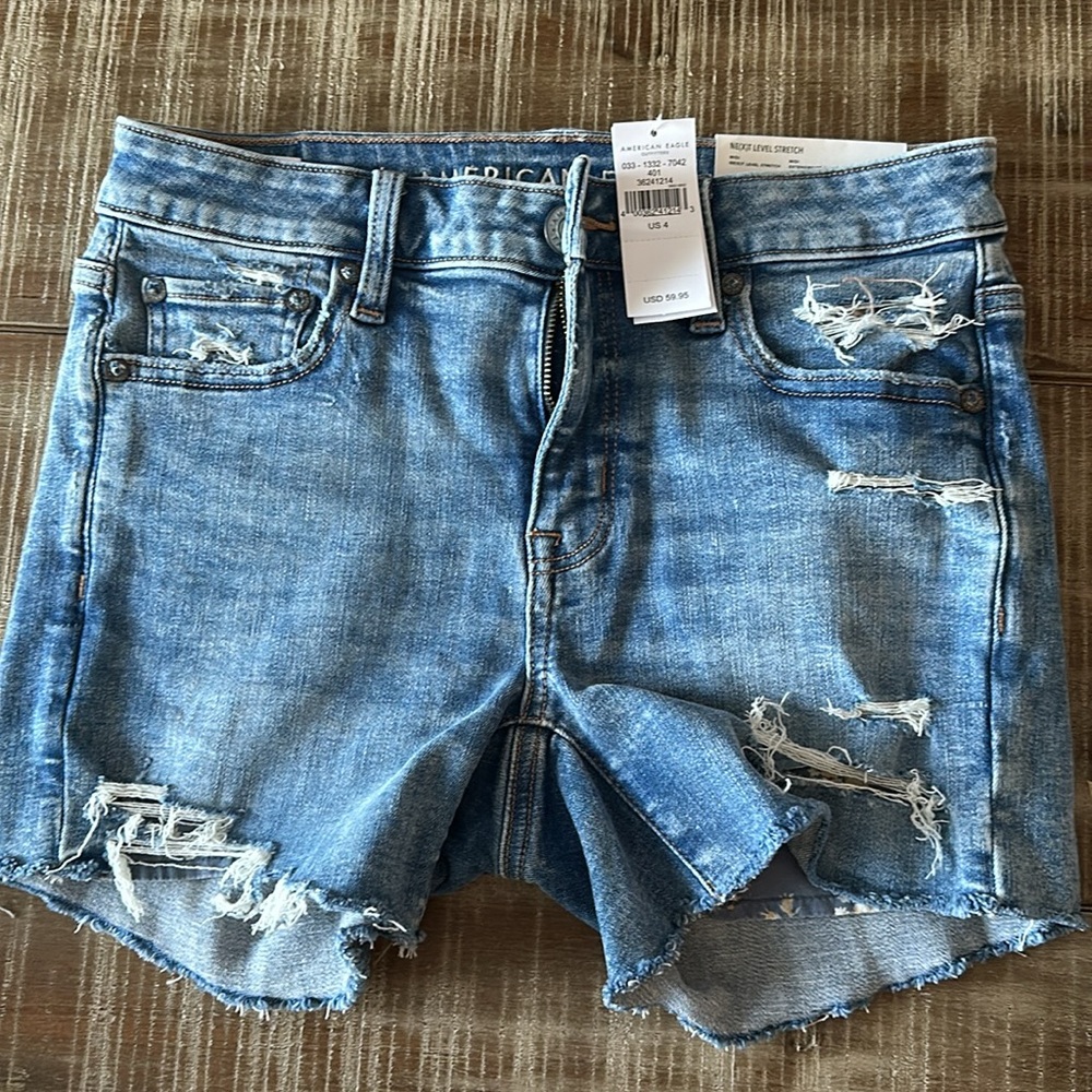 4 pairs of American eagle denim shorts